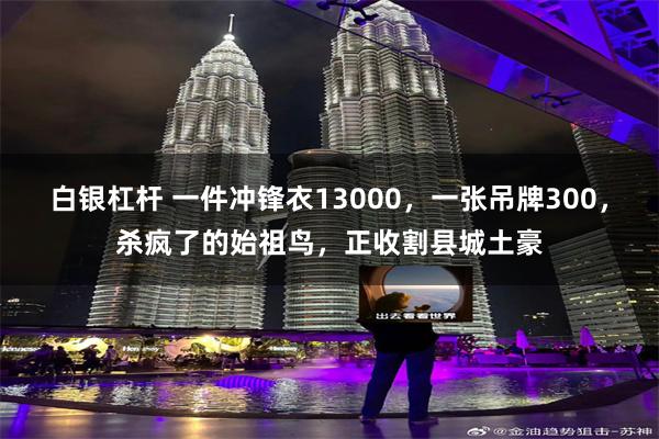 白银杠杆 一件冲锋衣13000，一张吊牌300，杀疯了的始祖鸟，正收割县城土豪