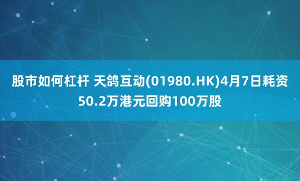 股市如何杠杆 天鸽互动(01980.HK)4月7日耗资50.2万港元回购100万股