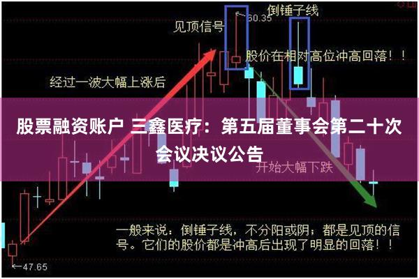 股票融资账户 三鑫医疗：第五届董事会第二十次会议决议公告