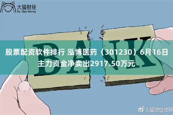 股票配资软件排行 泓博医药（301230）6月16日主力资金净卖出2917.50万元