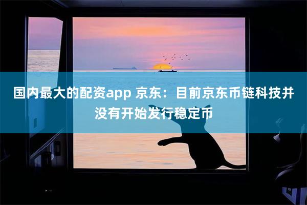 国内最大的配资app 京东：目前京东币链科技并没有开始发行稳定币