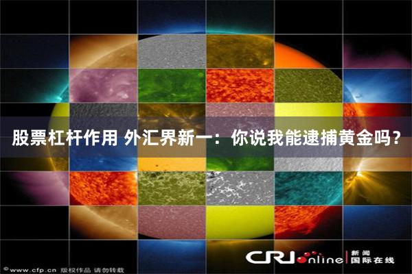 股票杠杆作用 外汇界新一：你说我能逮捕黄金吗？