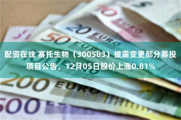配资在线 赛托生物（300583）披露变更部分募投项目公告，12月05日股价上涨0.81%