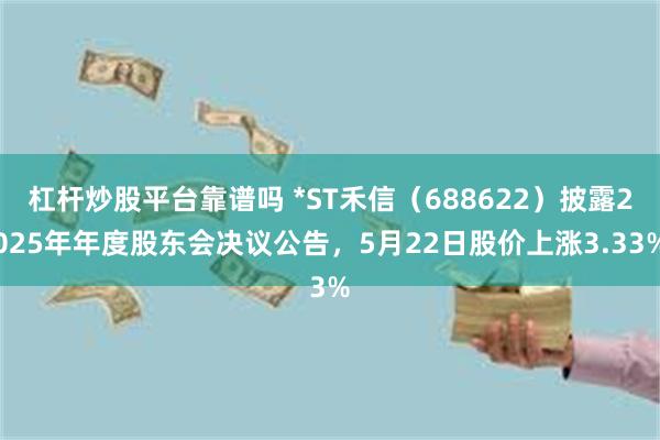 杠杆炒股平台靠谱吗 *ST禾信（688622）披露2025年年度股东会决议公告，5月22日股价上涨3.33%
