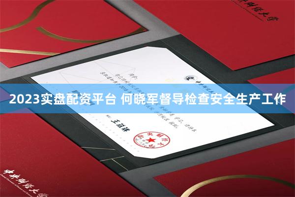2023实盘配资平台 何晓军督导检查安全生产工作