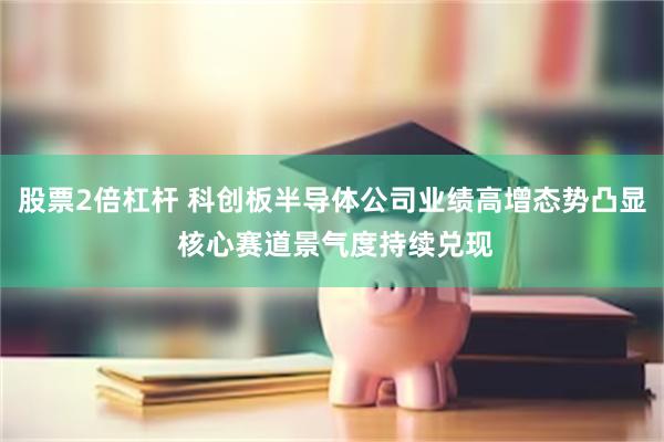 股票2倍杠杆 科创板半导体公司业绩高增态势凸显 核心赛道景气度持续兑现