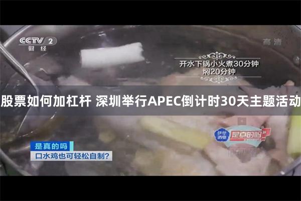 股票如何加杠杆 深圳举行APEC倒计时30天主题活动